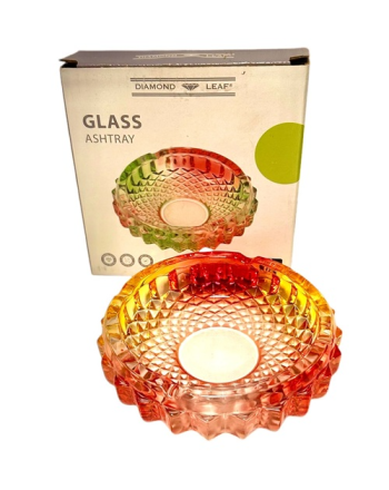 Diamond Leaf Glass Asbak Rood/Groen kopen Funcaps
